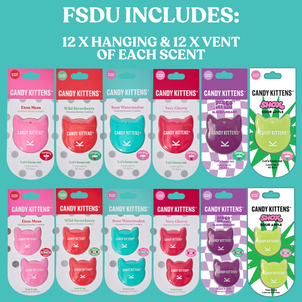 Candy Kittens Stocked FSDU - Hanging & Vent 