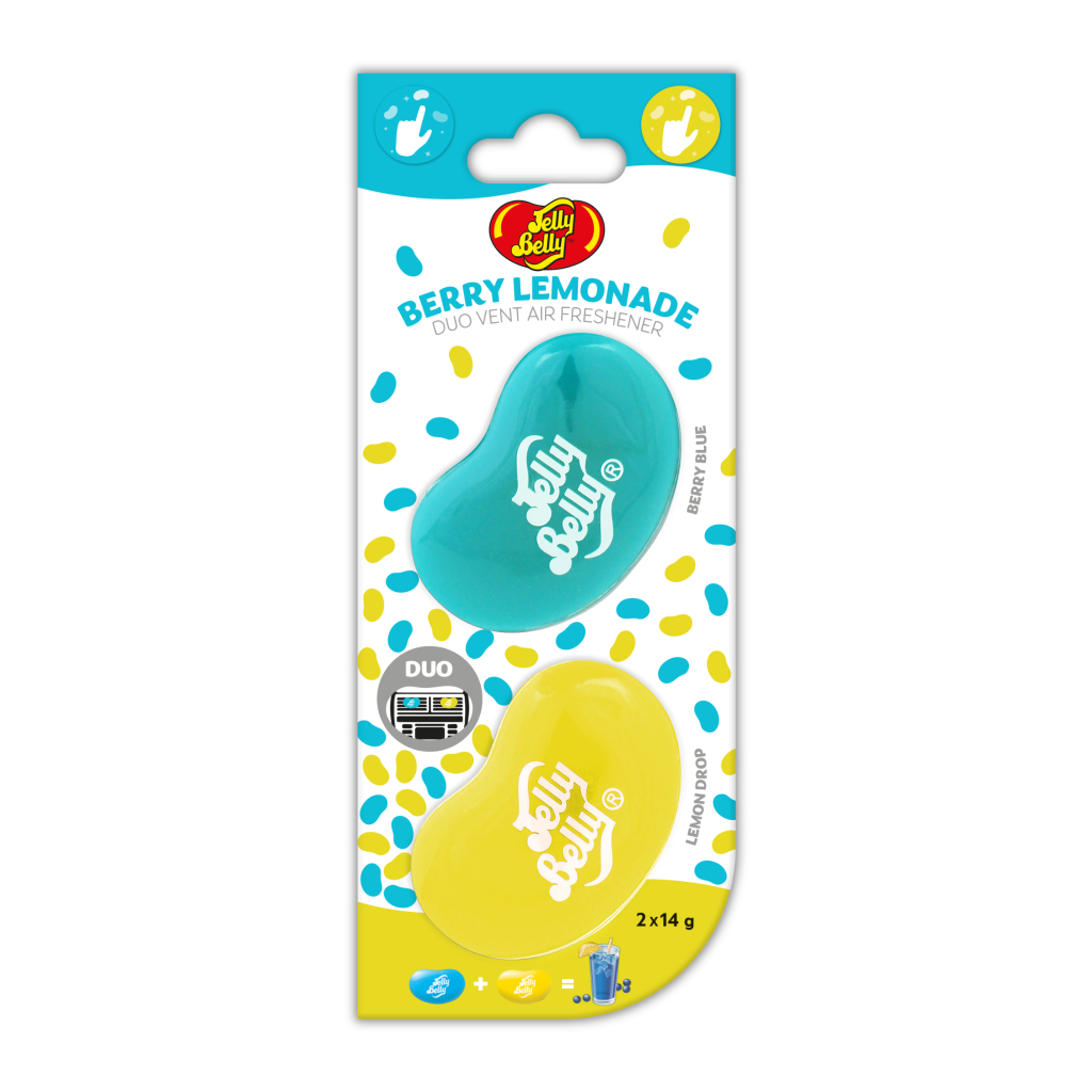 Jelly Belly Mini Duo Mix Vent Clip Air Freshener Berry Lemonade