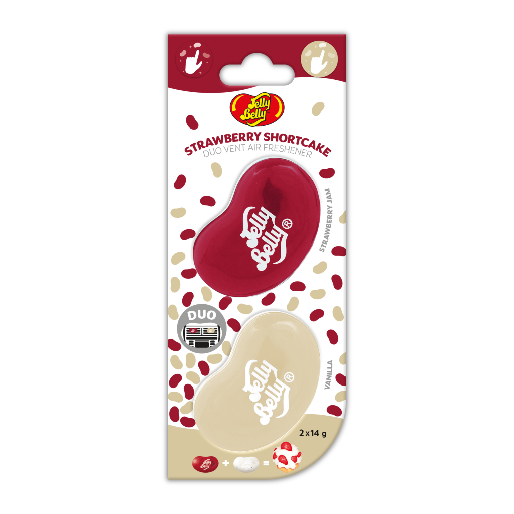 Jelly Belly Mini Duo Mix Vent Clip Air Freshener Strawberry Shortcake